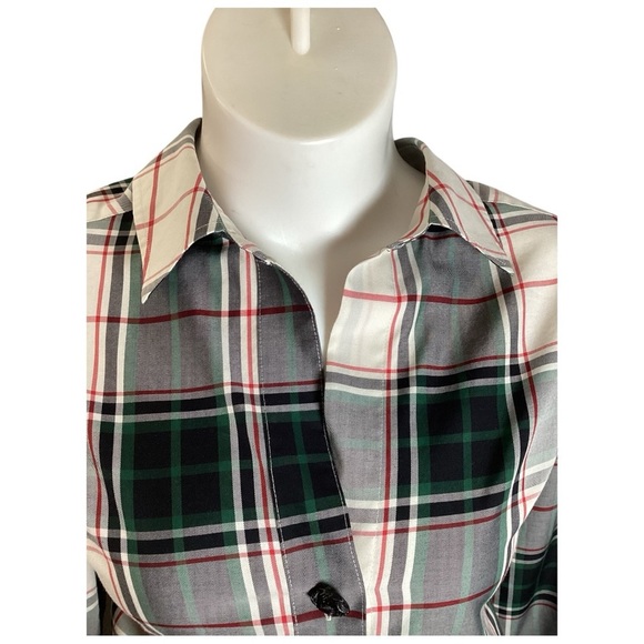Foxcroft Gray and Green Plaid Button Down Shirt, Plus Size 24W - Picture 3 of 7
